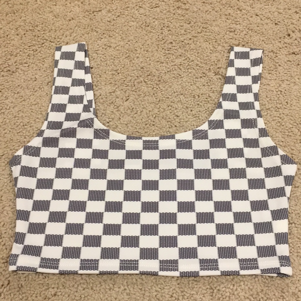Cute plaid crop top cami tank tee - Picture 5 of 7